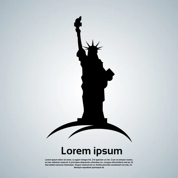 Özgürlük heykeli siluet Amerika Birleşik Devletleri sembolü — Stok Vektör