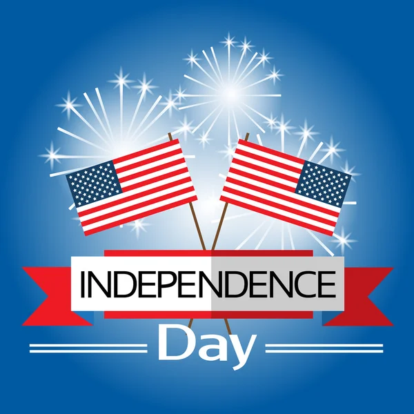 Mutlu Bağımsızlık günü Amerika Birleşik Devletleri Amerikan Holiday afiş — Stok Vektör