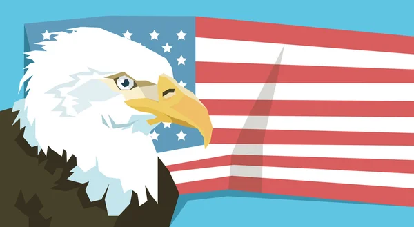 미국 국기에 독수리 — 스톡 벡터