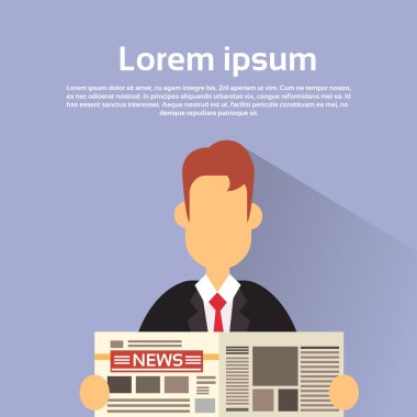 İş adamı tutun haber kağıt okuma gazete