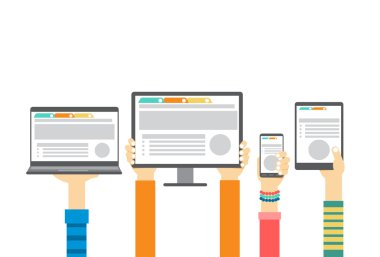 Holding Grup eller akıllı cep telefonu Tablet dizüstü bilgisayar monitörü, teknoloji kavramı
