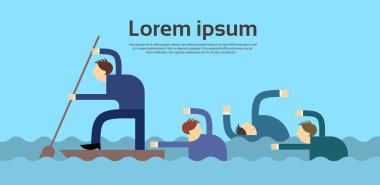 İş adamları su rekabet kavramı içinde yüzmek