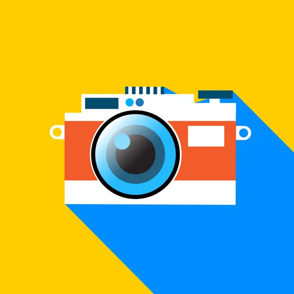 Photo Camera Photography Icon Flat Design — Stock Vector