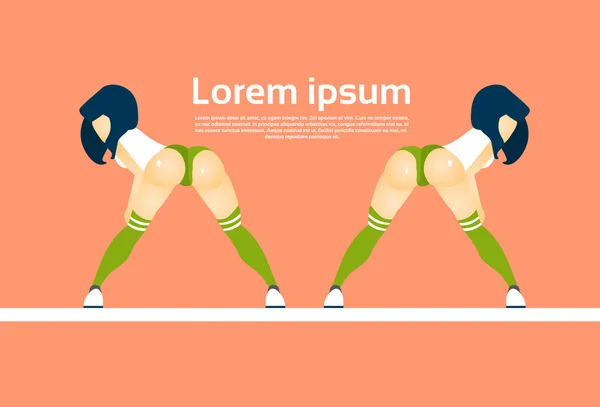 Booty twerk danser Modern Girl Performer dans terug achteraanzicht — Stockvector