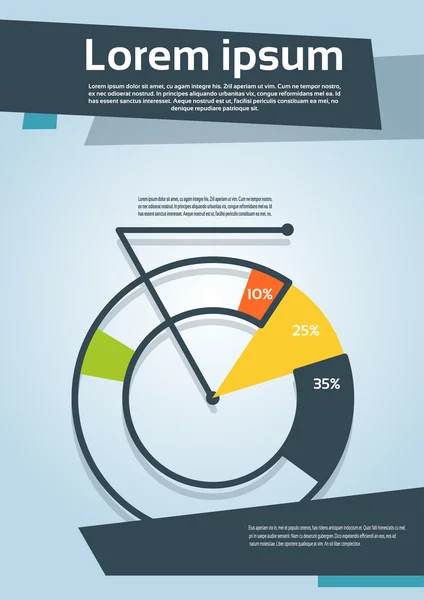 Diagrama de torta com folheto gráfico financeiro percentual — Vetor de Stock