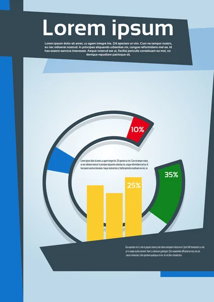 Diagrama de torta com folheto gráfico financeiro percentual — Vetor de Stock