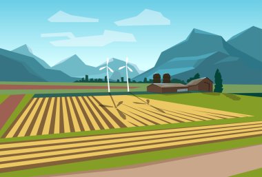 Rüzgar Türbini alternatif enerji alanıyla çiftlik