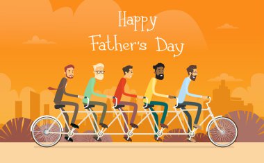 Baba gün tatil, adam grup üretimi binmek iki kişilik bisiklet