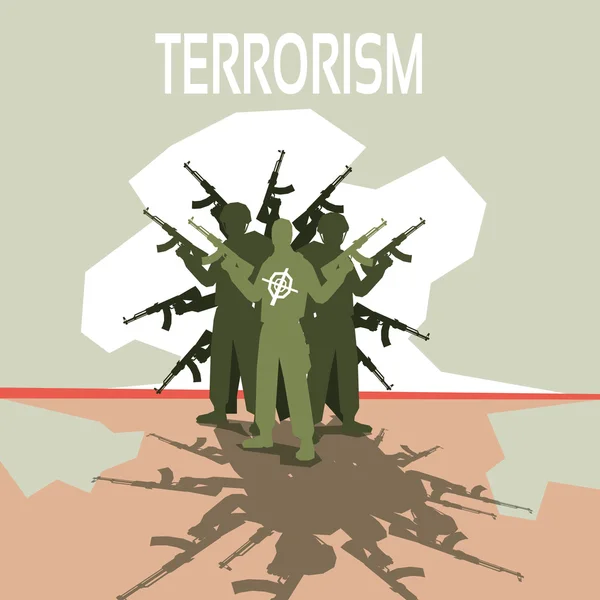 Grupo terrorista armado Concepto de terrorismo — Vector de stock