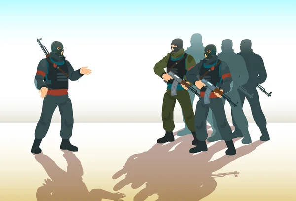 武装恐怖分子集团恐怖主义概念 — 图库矢量图片