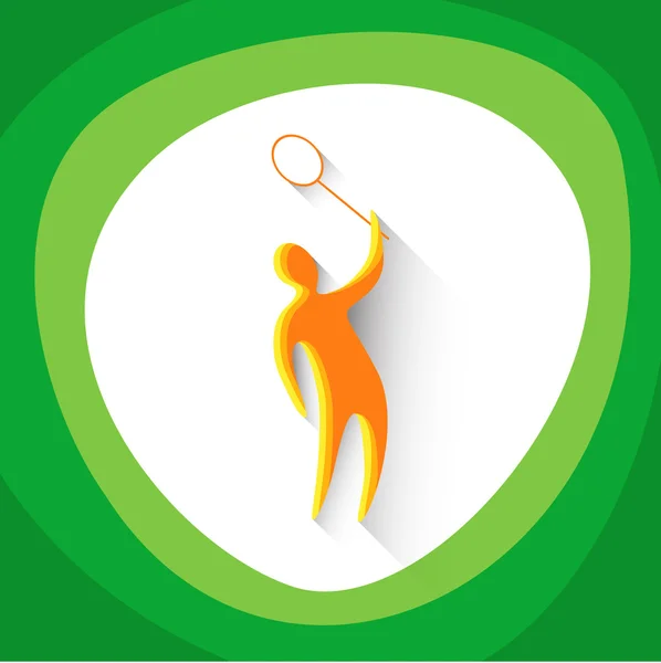 Badminton oyuncu sporcu spor yarışması simgesi — Stok Vektör