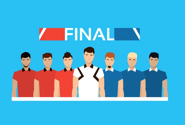 Equipos de fútbol Árbitro Final Match Campeonato Deportivo — Archivo Imágenes Vectoriales