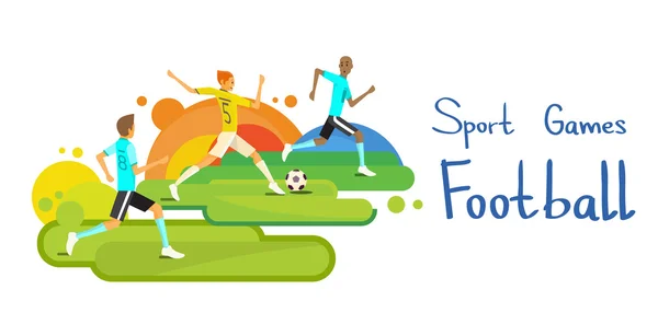 Bannière colorée de compétition sportive d'équipe de match de football — Image vectorielle