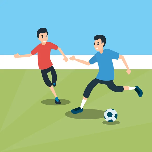 Futebol Match Campeonato de Desporto de Dois Jogadores — Vetor de Stock