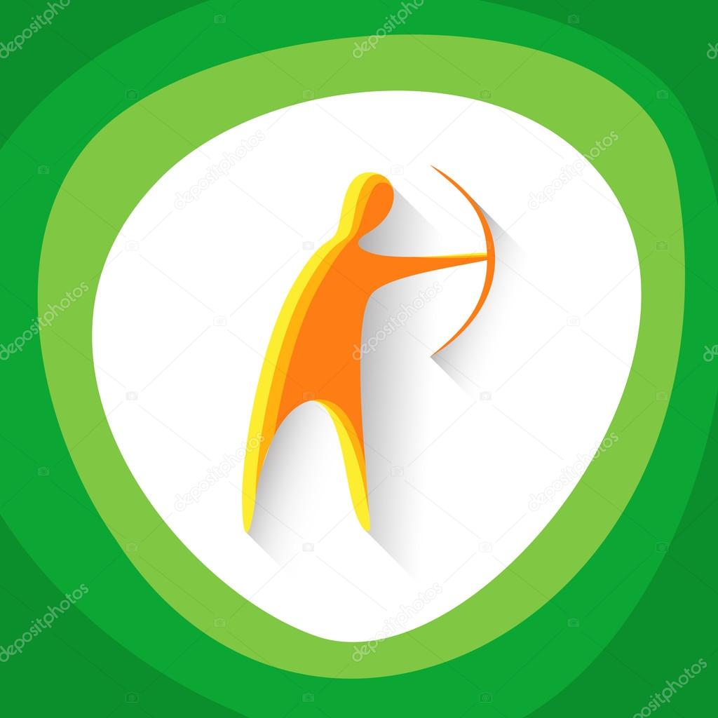 Archer With Archery Sport Game Logo Competition Icon Vector Illustration