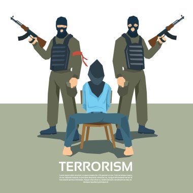 Armed Terrorist Group With Hostage Kidnapping clipart