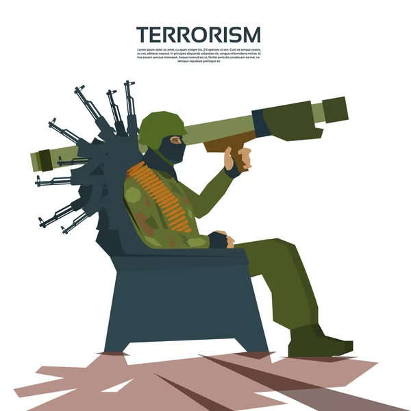 Fegyveres terrorista csoport terrorizmus koncepció — Stock Vector