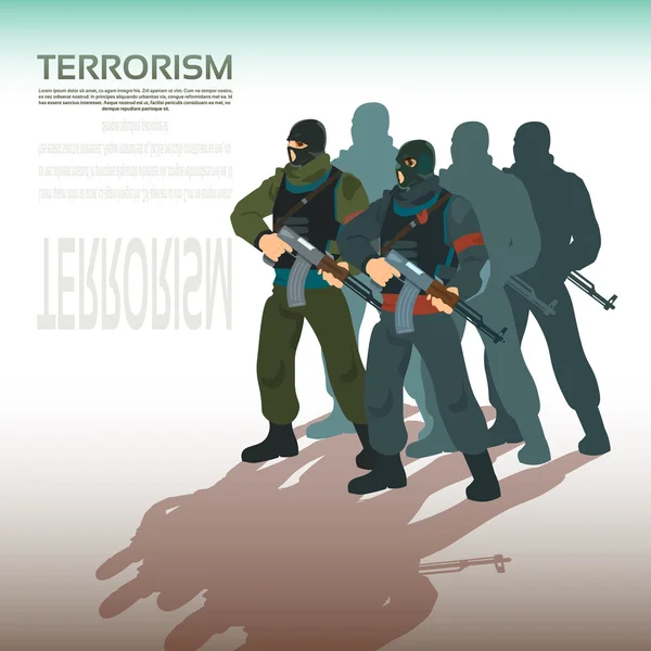 Grupo terrorista armado Concepto de terrorismo — Vector de stock