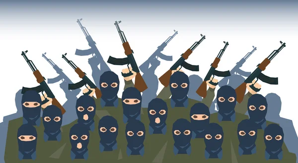 武装恐怖分子集团恐怖主义概念 — 图库矢量图片