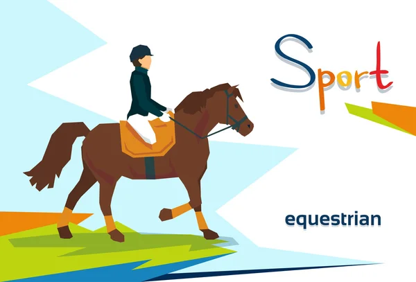 Disabled Athlete Equestrian Horse Sport Competition — Stock Vector