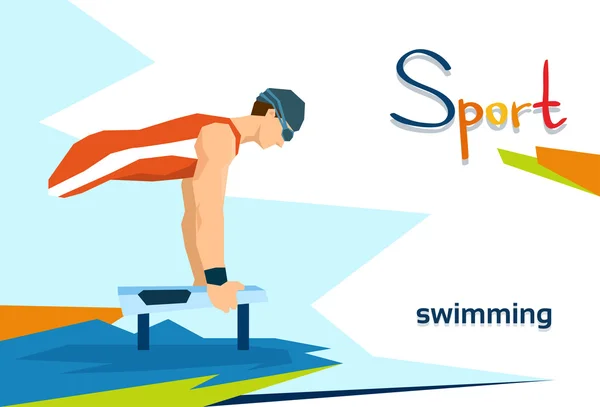 Atleta discapacitado natación deporte competencia — Vector de stock