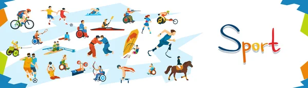 障害の競技スポーツ大会バナー — ストックベクタ