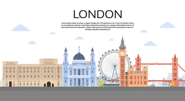 Londres Inglés City View Copiar espacio — Vector de stock