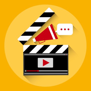 Clapper Video Player Online Streaming Concept clipart