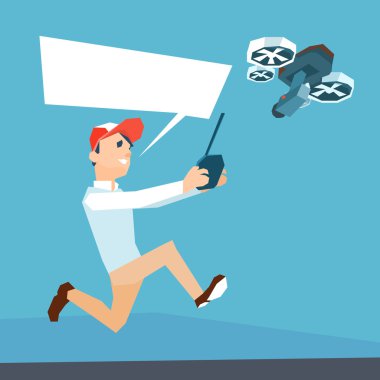 Hava Quadrocopter uçan adam tutun uzaktan kumanda dron