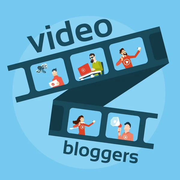 Mensen Blogger Video Blog Concept — Stockvector