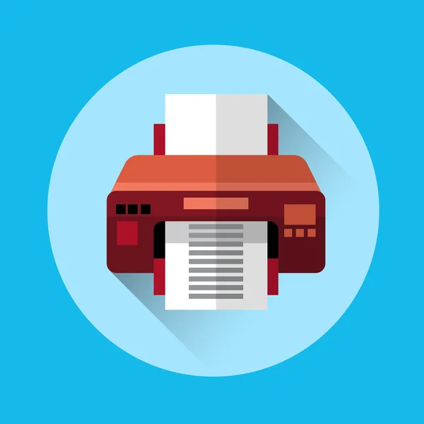 Impresora de oficina Icono colorido — Vector de stock