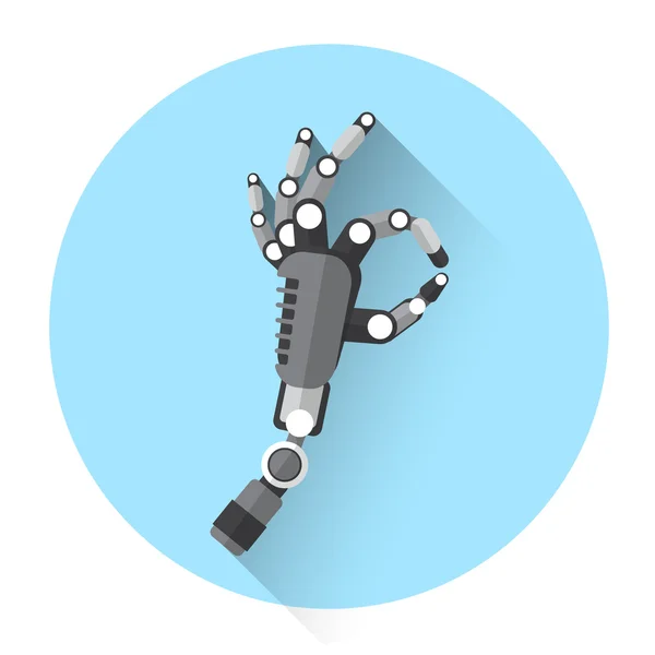 Modern Robot kezét rendben ujj gesztus ikon — Stock Vector