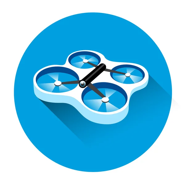 Drone vliegen Air Quadrocopter pictogram — Stockvector