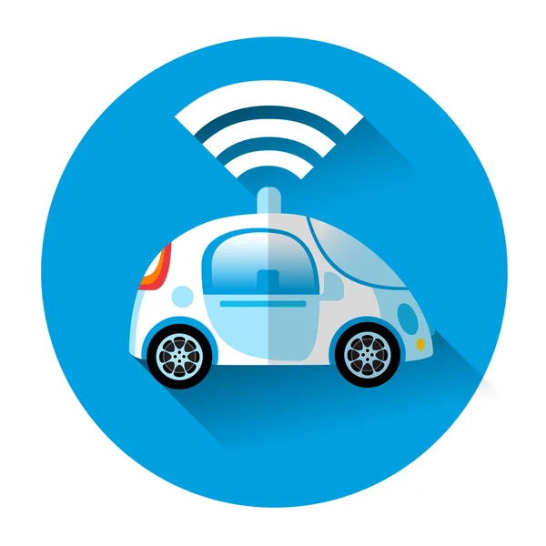 Car With Wifi Internet Icon — Stock Vector