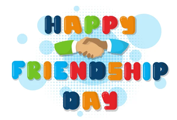 Felice giorno dell'amicizia banner con stretta di mano — Vettoriale Stock