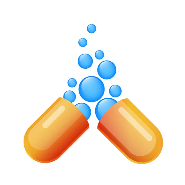Piller medicin stöd kapsel ikon platt — Stock vektor