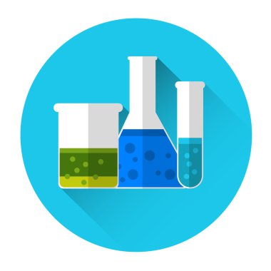 Test tüpleri Flask Set tıp simgesi