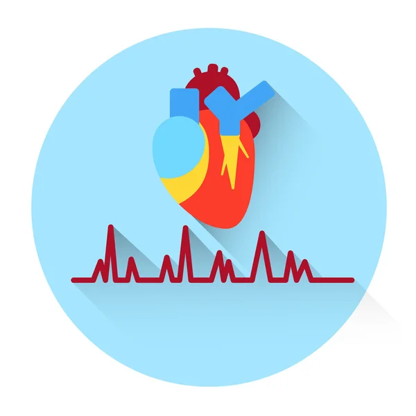 Icona della medicina del polso cardiaco — Vettoriale Stock