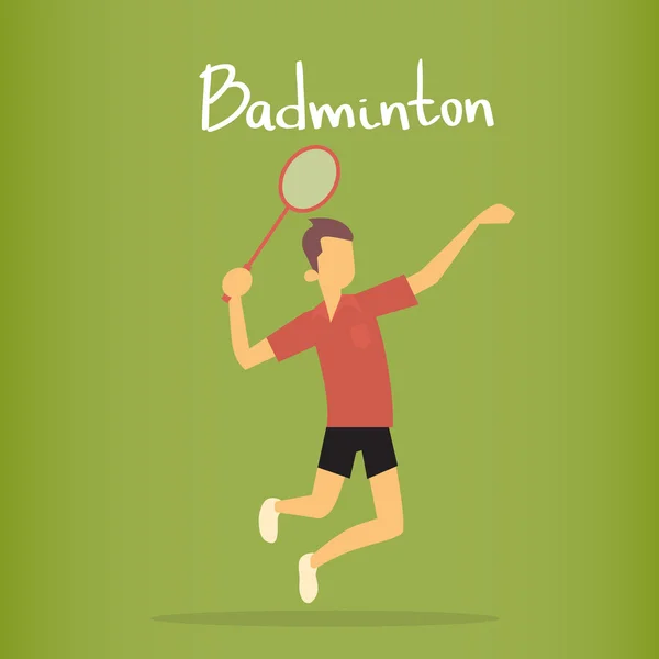 Badminton oyuncu sporcu spor yarışması — Stok Vektör