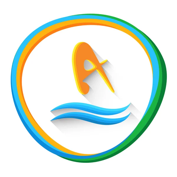 Buceo atleta deporte juego logo icono — Vector de stock