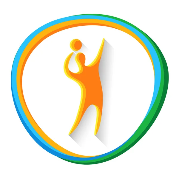 Jugador de voleibol Icono de la competencia deportiva — Vector de stock