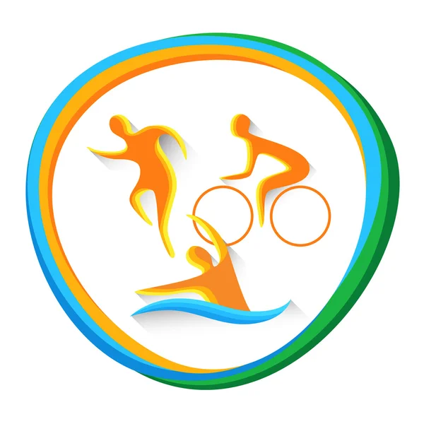 Triathlon Sport concurrentie pictogram — Stockvector
