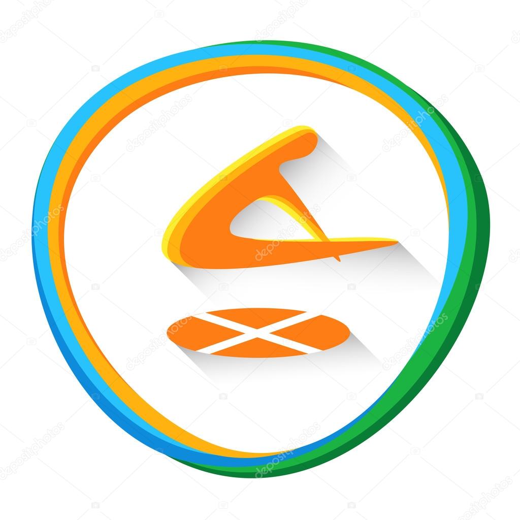 Trampoline Gymnastics Sport Competition Icon Vector Illustration