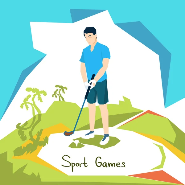 Golfe Jogador Sport Competition —  Vetores de Stock