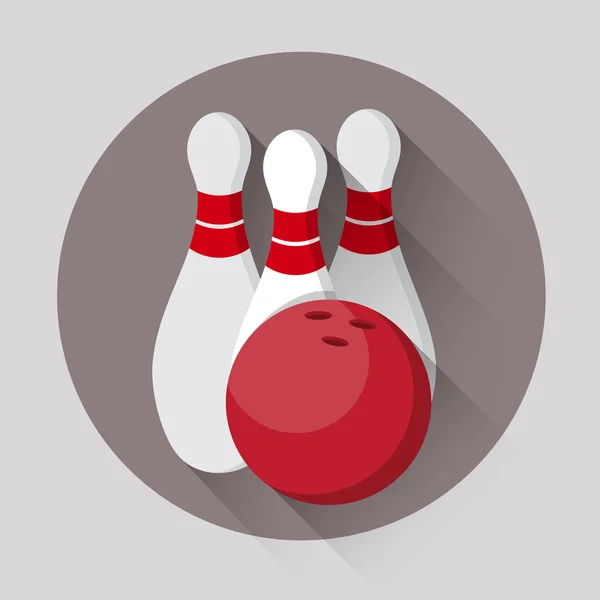 Bowling-Spiel Ball Kegeln Sport-Ikone — Stockvektor