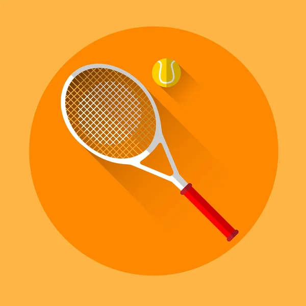 Tennis Rocket Ball Sport Icône — Image vectorielle