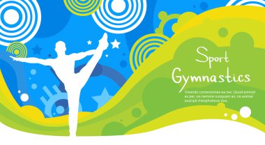 Jimnastik atlet spor rekabet renkli afiş