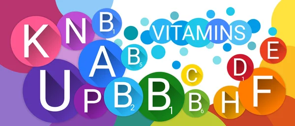 Essentiële chemische elementen nutriënten mineralen vitaminen — Stockvector