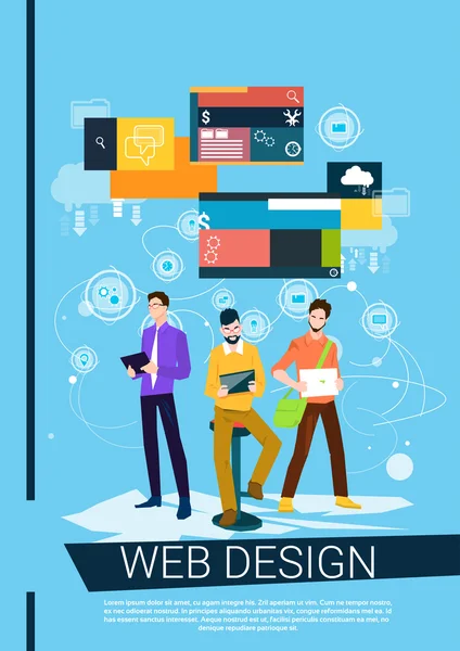 Diseñador Web Business People Equipo de Trabajo — Vector de stock