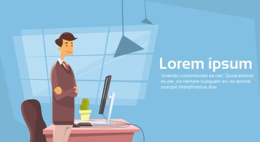 İş adamı Office işyeri masaüstü çalışma yer